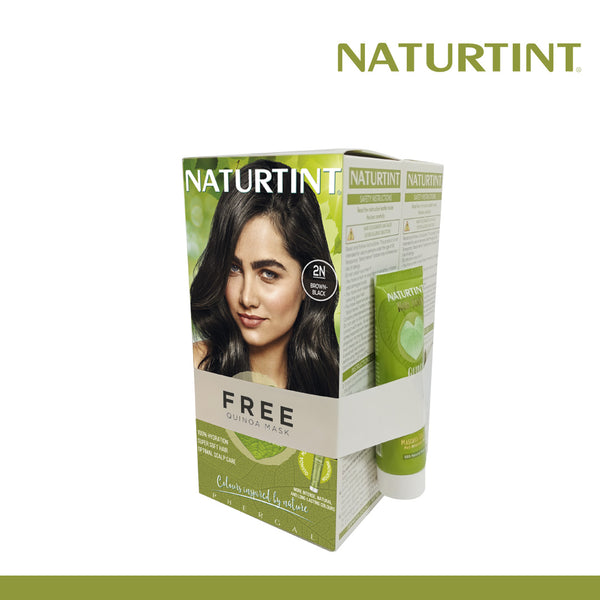 Naturtint Hair Color 2N Pack of 2 - FREE Naturtint Hair Food Quinoa 30ml