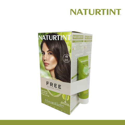 Naturtint Hair Color 4N Pack of 2 - FREE Naturtint Hair Food Quinoa 30ml