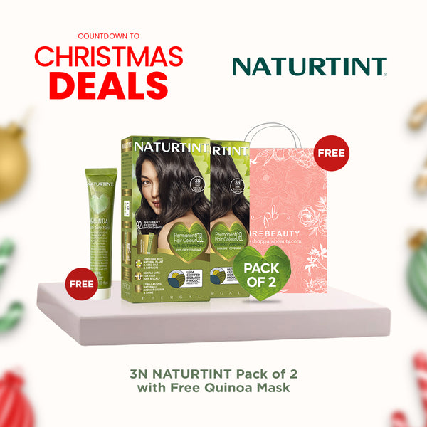 Naturtint Hair Color 3N Pack of 2 - FREE Naturtint Hair Food Quinoa 30ml