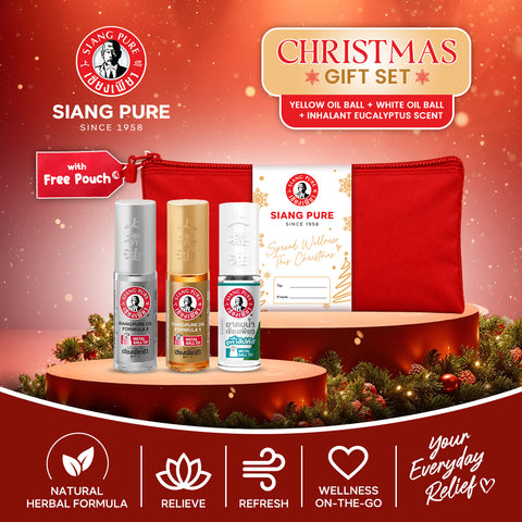 Siang Pure Gift Set 5: Oil Ball Set (Formula 1 & 2 + Inhalant Eucalyptus Scent)
