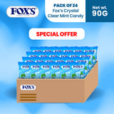 Fox's Candy Crystal Clear Mint's Oval Flowrap Candy 90g Pack of 24