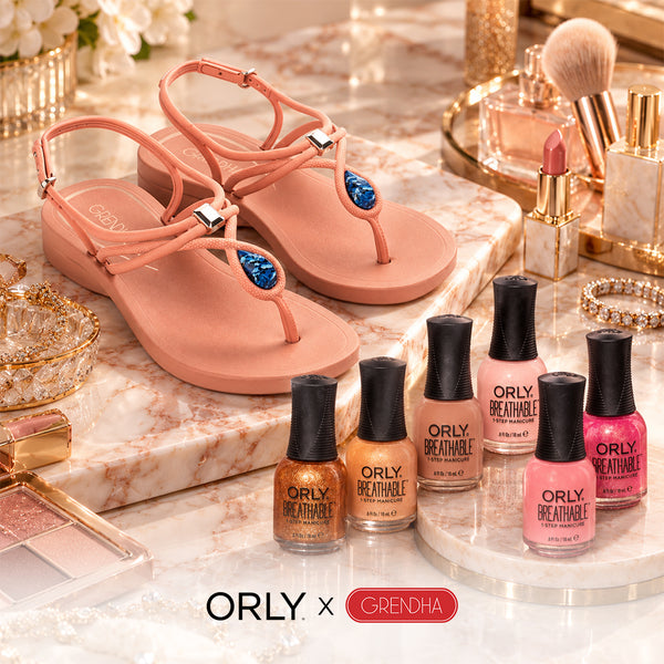 Orly x Grendha - Buy Breathable Nail Lacquer Glow & Behold 18ml- 6pix Set Get a FREE Grendha Slipper