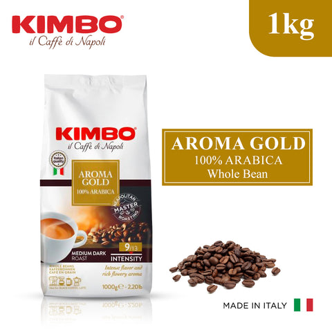 Kimbo Whole Bean Aroma Gold 100% Arabica 1kg Italy