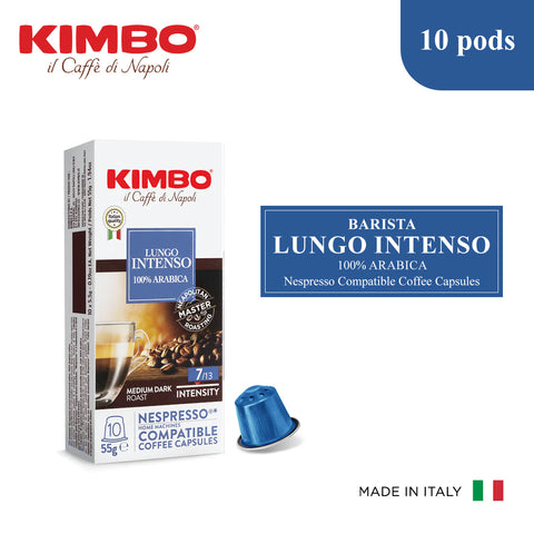 Kimbo Nespresso Compatible Coffee Capsules Lungo Intenso 10 pods Italy