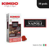 Kimbo Nespresso Compatible Coffee Capsules Espresso Napoli 10 pods Italy