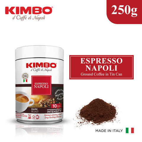 Kimbo Ground Coffee Espresso Napoli 250g in TIN CAN Italy