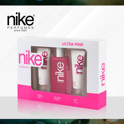 Nike Ultra Pink 100ml EDT +  75ml Body Lotion + 75ml Shower Gel - GIFT SET