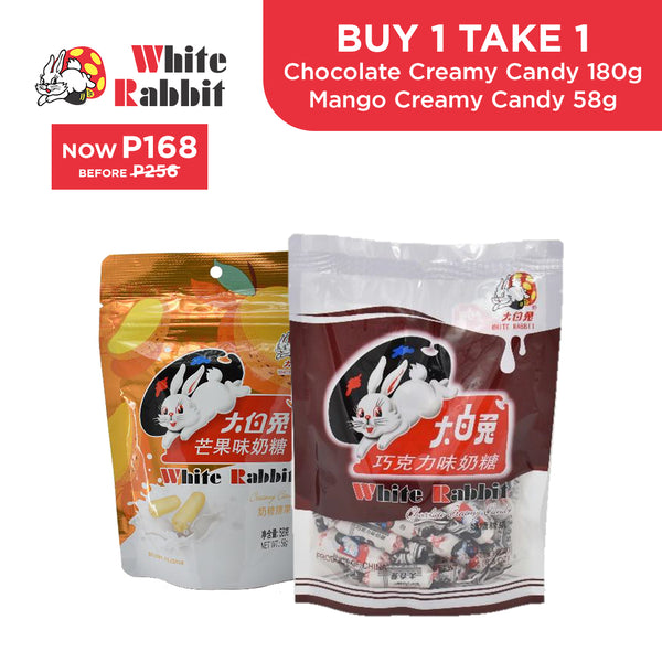 BUY1GET1FREE White Rabbit Chocolate Creamy Candy 108g & Mango Flavor 58g Exp:02-28-26 & 03-01-26