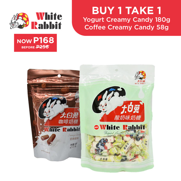 BUY1GET1FREE White Rabbit Yogurt Creamy Candy 108g & Coffee Flavor 58g Exp:02-24-26 & 03-03-26