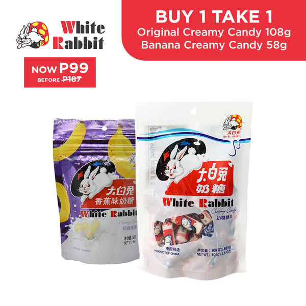 BUY1GET1FREE White Rabbit Creamy Candy 108g & Banana Flavor 58g Exp:01-31-26 & 03-01-26