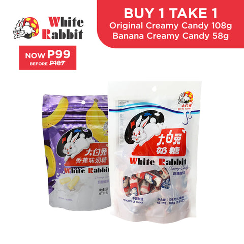 BUY1GET1FREE White Rabbit Creamy Candy 108g & Banana Flavor 58g Exp:01-31-26 & 03-01-26
