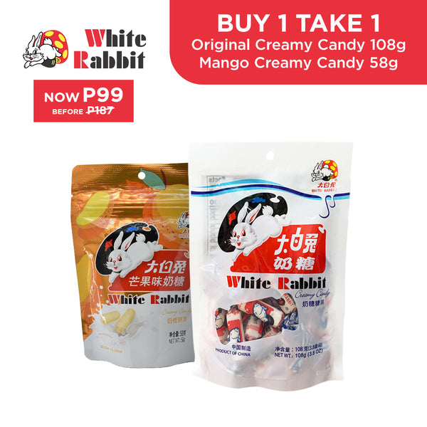 BUY1GET1FREE White Rabbit Creamy Candy 108g & Mango Flavor 58g Exp:01-31-26 & 03-01-26