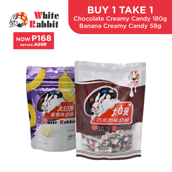 BUY1GET1FREE White Rabbit Chocolate Creamy Candy 108g & Banana Flavor 58g Exp:02-28-26 & 03-01-26