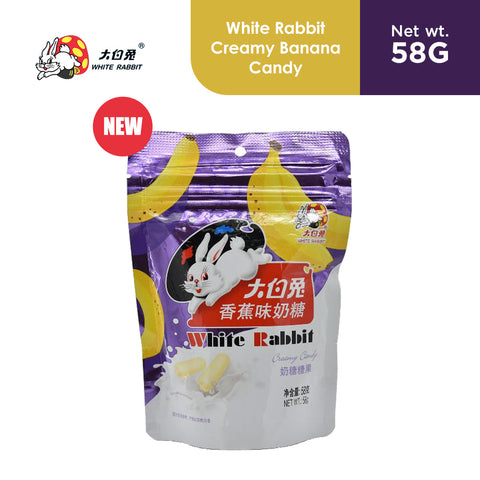 White Rabbit Banana Flavor Creamy Candy - 100% Original 58g