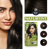 Naturtint Hair Color 2N Pack of 3 - FREE Naturtint Hair Food Quinoa 30ml