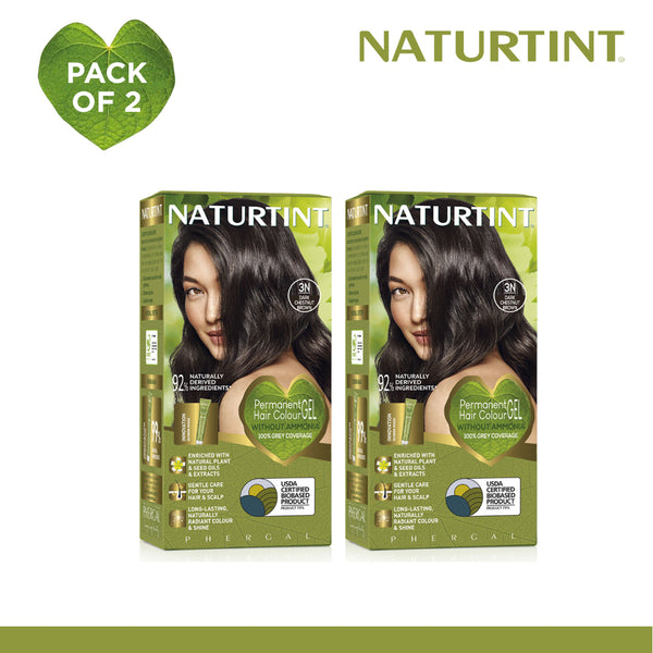 Naturtint Hair Color 3N Pack of 3 - FREE Naturtint Hair Food Quinoa 30ml