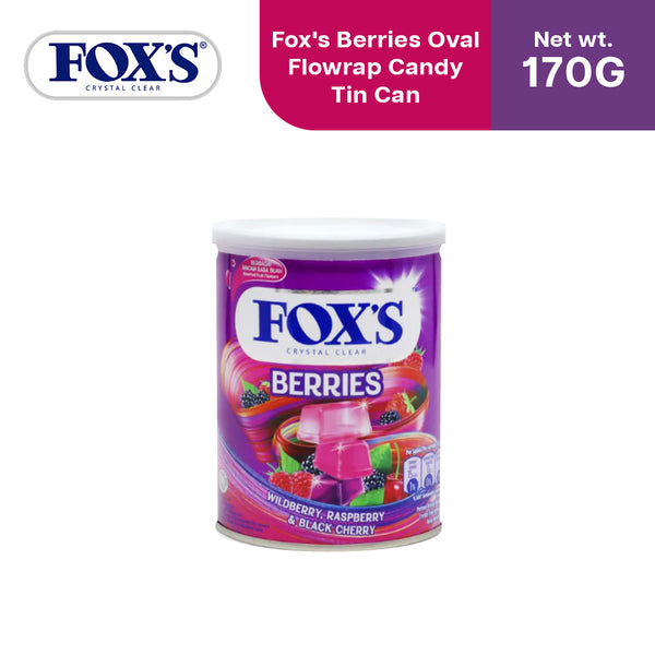 Fox's Berries Oval Flowrap Candy 170g - Tin Can