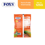 Fox's Candy Crystal Clear Fruits Oval Flowrap Candy 125g - Pack of 6