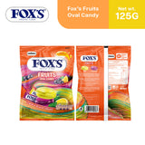 Fox's Candy Crystal Clear Fruits Oval Flowrap Candy 125g - Pack of 6