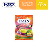 Fox's Candy Crystal Clear Fruits Oval Flowrap Candy 125g - Pack of 6