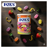 Fox's Candy Crystal Crystal Clear Fruits Oval Flowrap Candy 170g - Tin Can