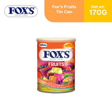 Fox's Candy Crystal Crystal Clear Fruits Oval Flowrap Candy 170g - Tin Can