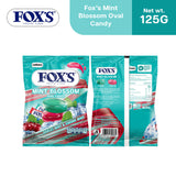 Fox's Candy Crystal Clear Mint Blossom Oval Flowrap Candy 125g Pack of 6