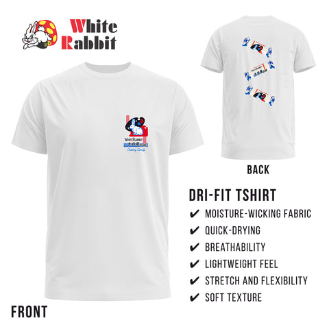 Limited Edition Dri-Fit White Rabbit White T-Shirt Trio Candies– Unisex, Quick-Dry Sports & Casual Wear