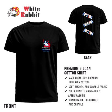 Limited Edition Dri-Fit White Rabbit Black T-Shirt Trio Candies– Unisex, Quick-Dry Sports & Casual Wear