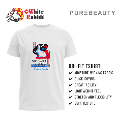 Limited Edition Dri-Fit White Rabbit T-Shirt Creamy Candy – Unisex, Quick-Dry Sports & Casual Wear