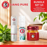 Siang Pure Bundle 12:Inhaler 2-in-1, Liquid Inhalant (Ball Tip) 5cc & Balm12g (Yellow) Formula 1