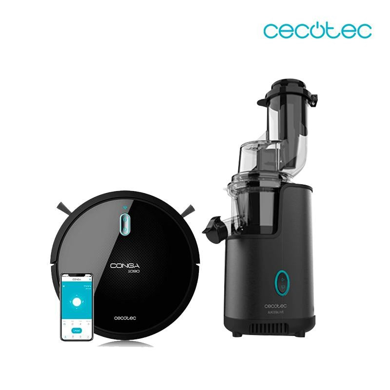 Cecotec Conga 1090 App Connected Robot Vaccum and Juice&Live 3000 Easy  Clean Bundle 1