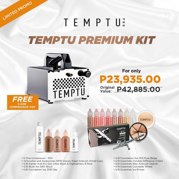 Temptu Premium Kit with FREE S-One Compressor 110v  - Limited Promo